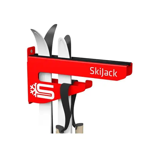 Skidhållare SkiJack Vägg Röd