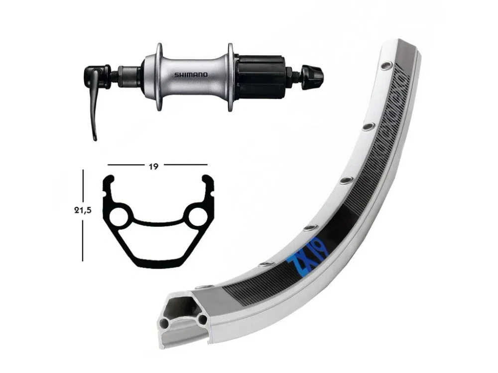 Exal ZX19 bakhjul 26x1,75 med Shimano FH-T3000 nav för 8-växlad kassett