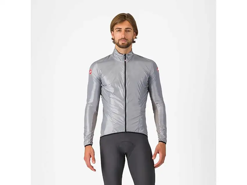 Castelli Aria Shell cykeljacka silver gray herr