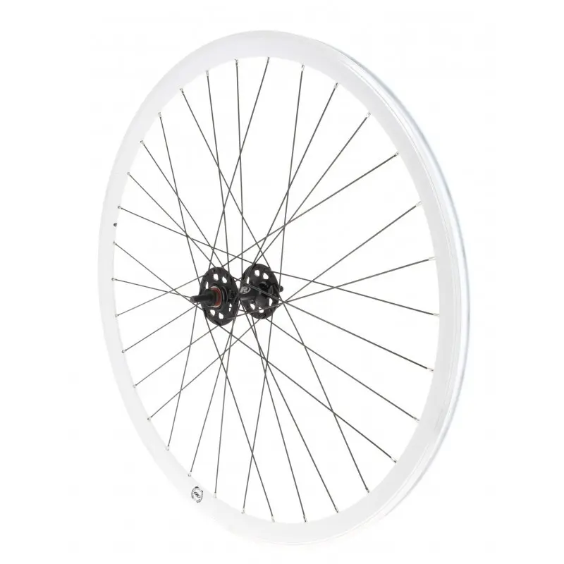 Fixie framhjul vit fälg svart nav Rodi