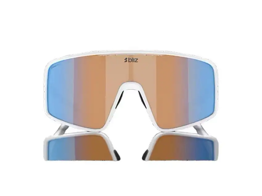 Bliz P001 Large (38) cykelglasögon coral/orange mirror blue lens matte white