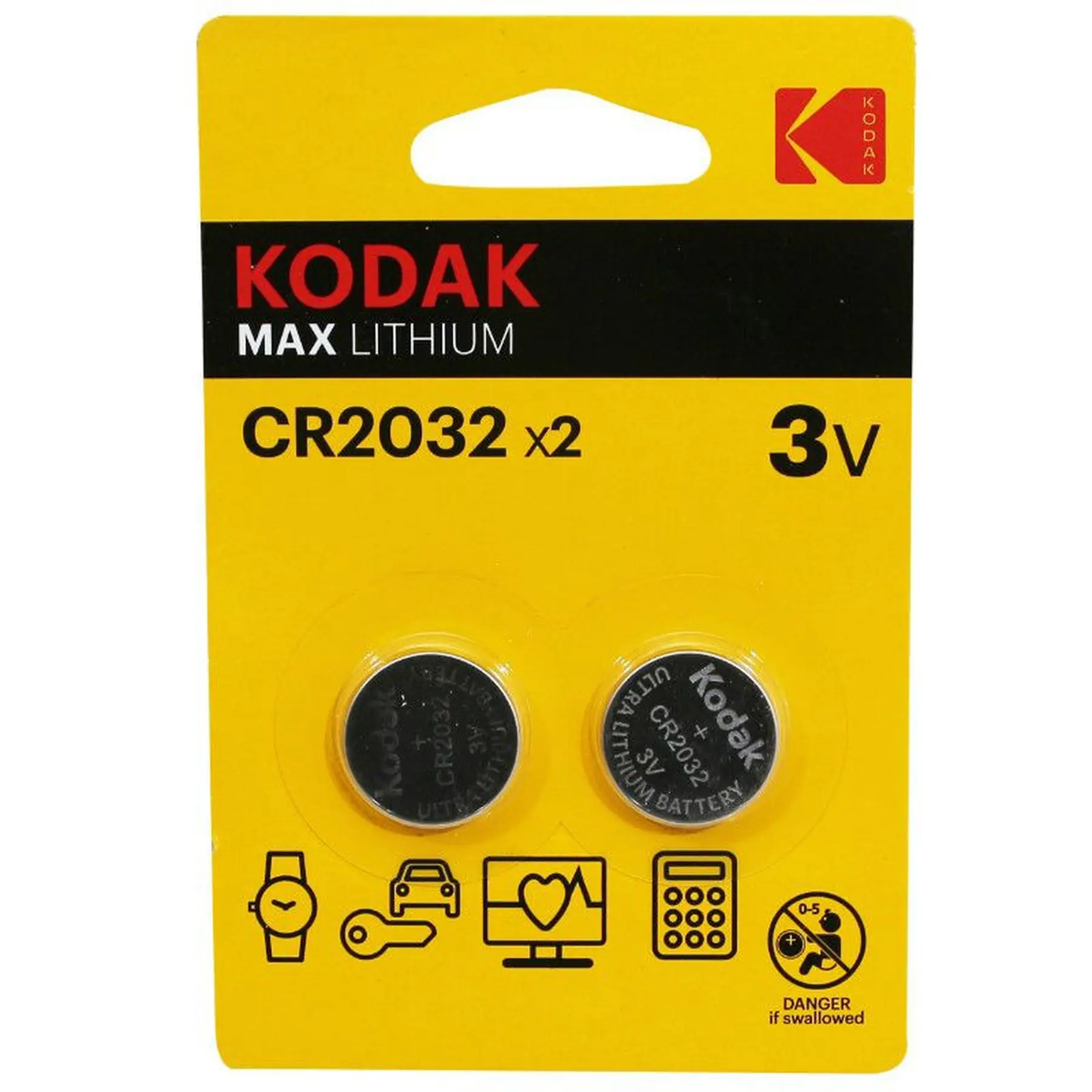Sats med 2 knappcellsbatterier P2R CR2032 Lithum Kodak