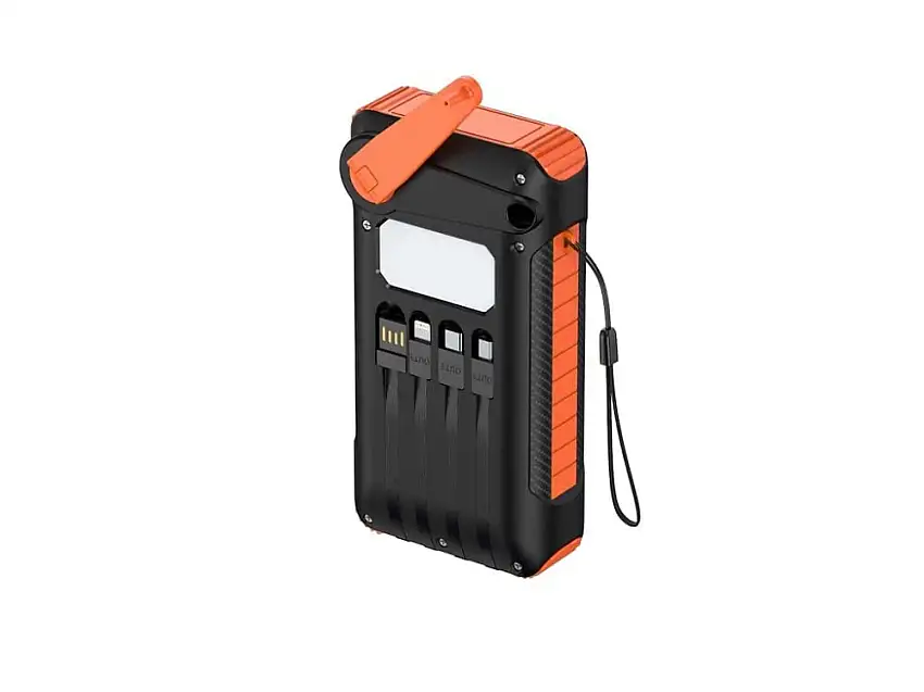 Powertrend solcells powerbank 10000mAh med handvev