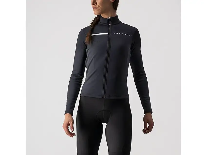 Castelli Sinergia 2 FZ långärmad cykeltröja light black/dark gray dam
