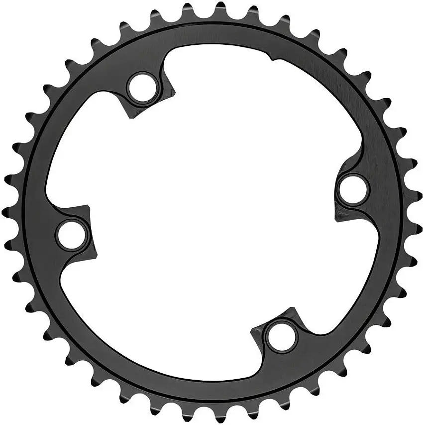 Drev absoluteBlack Ø110 mm BCD (Shimano Asymmetric) 2x10/11-Speed Shimano 4 bolt crank Alu 39T svart