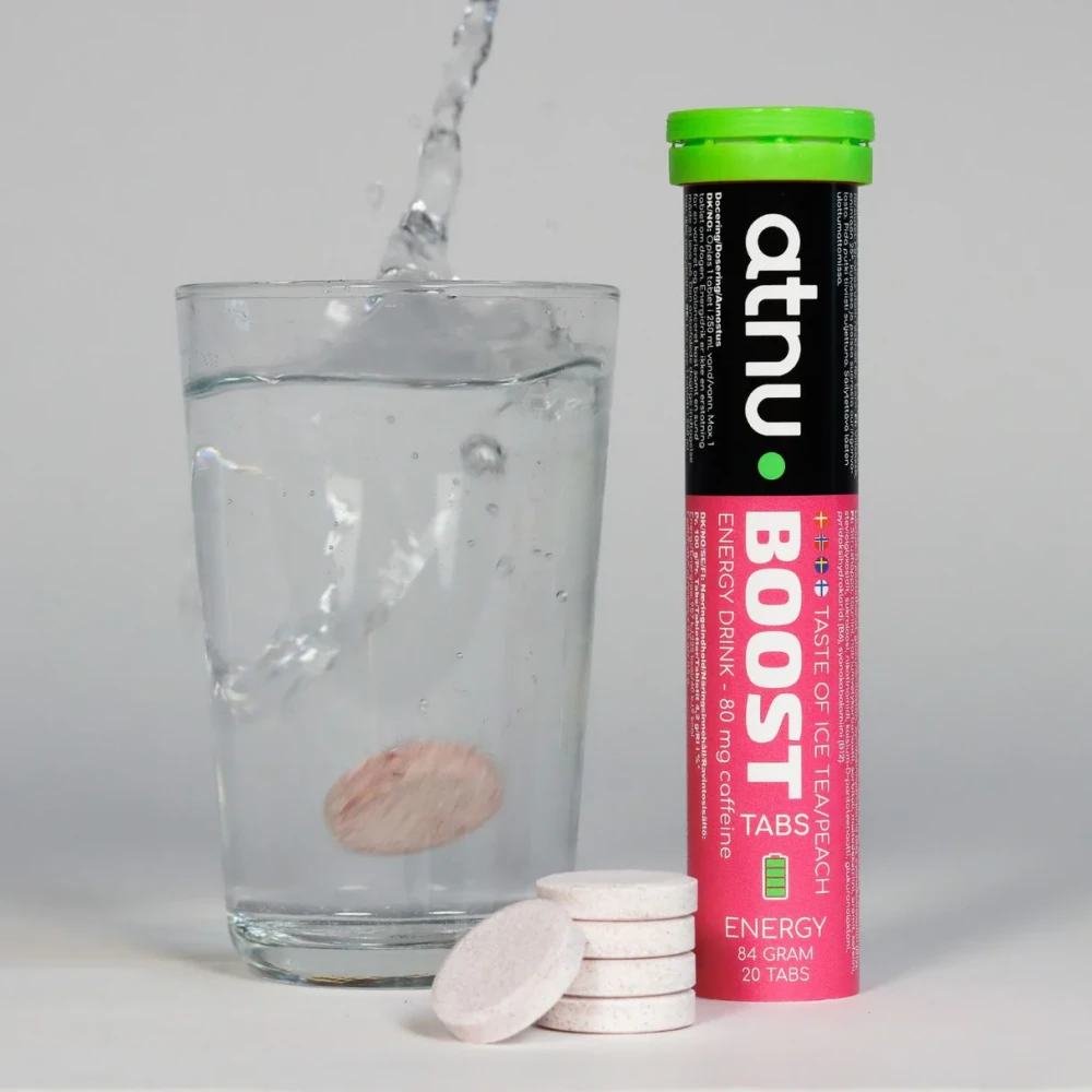 ATNU BOOST Energy Drink koffeintabletter Ice Tea Peach