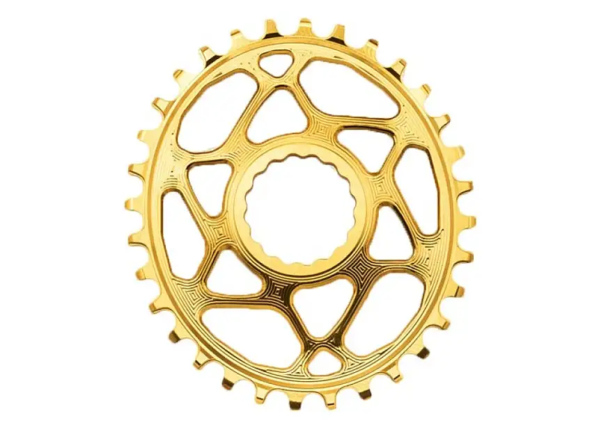 AbsoluteBlack Oval 32T Drev till Direkt Montering (Raceface) Guld 6 mm Offset