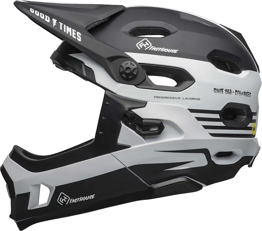 Cykelhjälm Bell Super DH MIPS svart/vit
