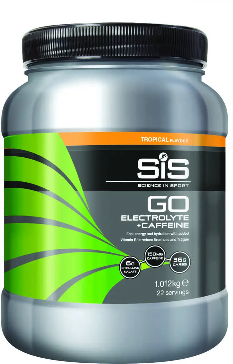 Sportdryck SIS Go Electrolyte + Caffeine 1 kg tropisk