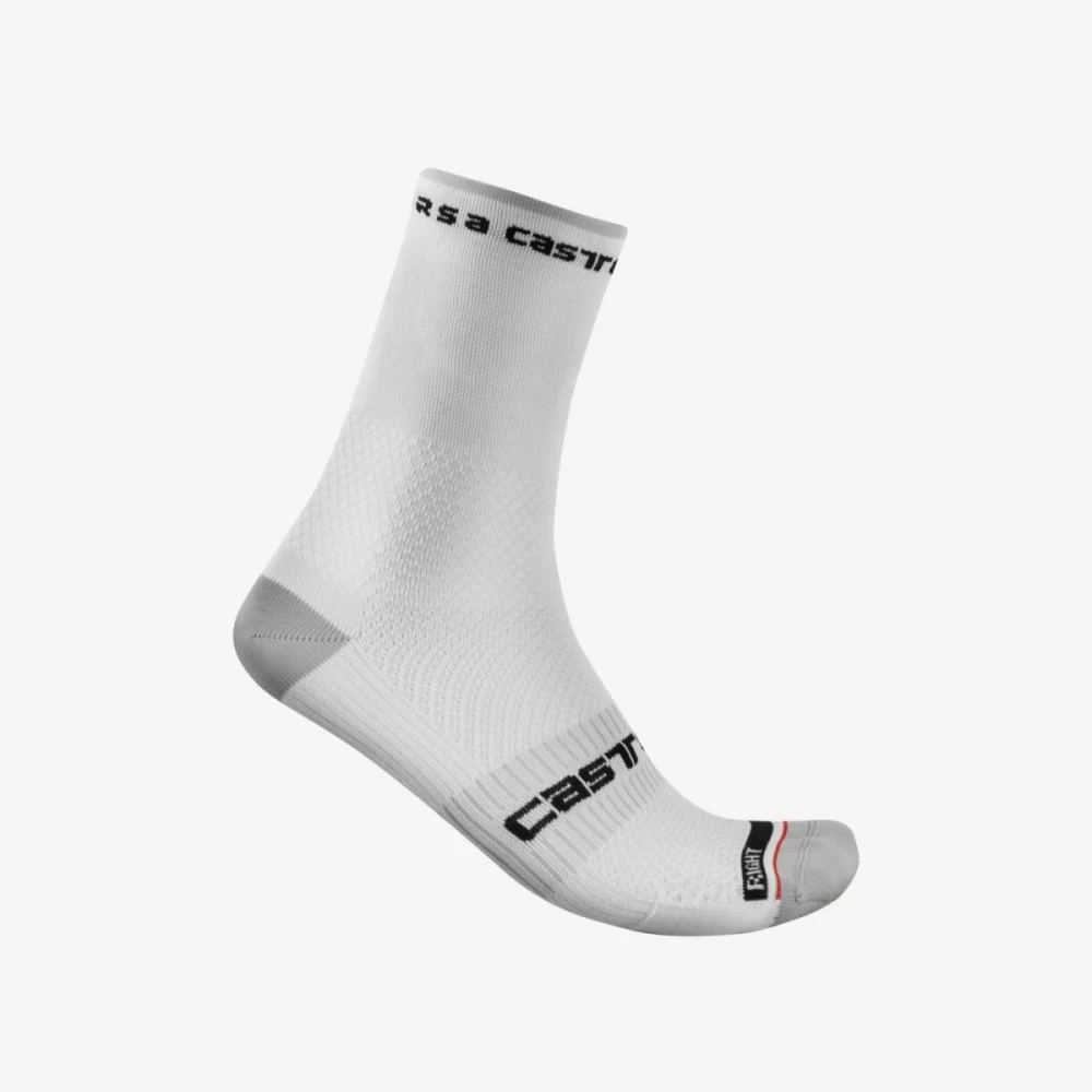 Castelli Rosso Corsa Pro cykelstrumpor vit