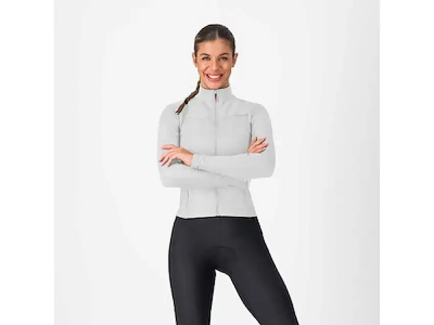 Castelli Sfida 3 långärmad cykeltröja silver gray dam