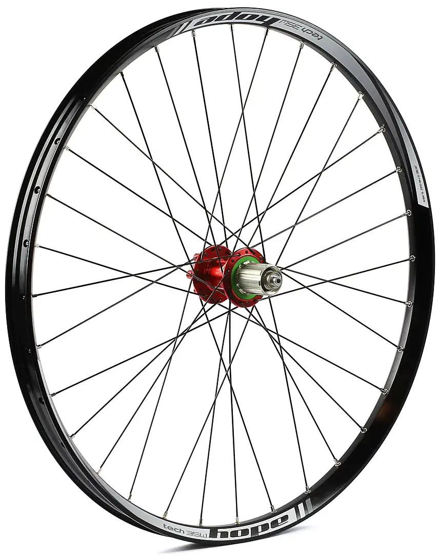 Bakhjul Hope Tech 35W Pro 4 Straight Pull 27.5" IS 32H Shimano aluminium röd