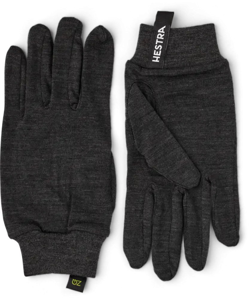 Hestra Merino Wool Liner Active 5-finger kolgrå