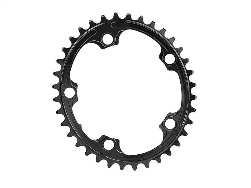 Absolute Black Oval Premium Drev 34t 110BCD 5 håls dold drevbult svart