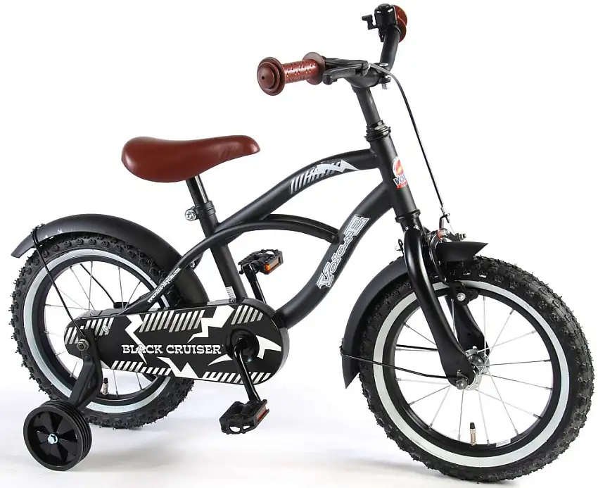 Volare Black Cruiser 14" pojkcykel med stödhjul