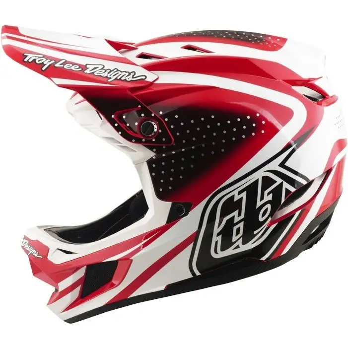 Cykelhjälm Troy Lee Designs D4 Polyacrylite Helmet Mips The Line Fire/White