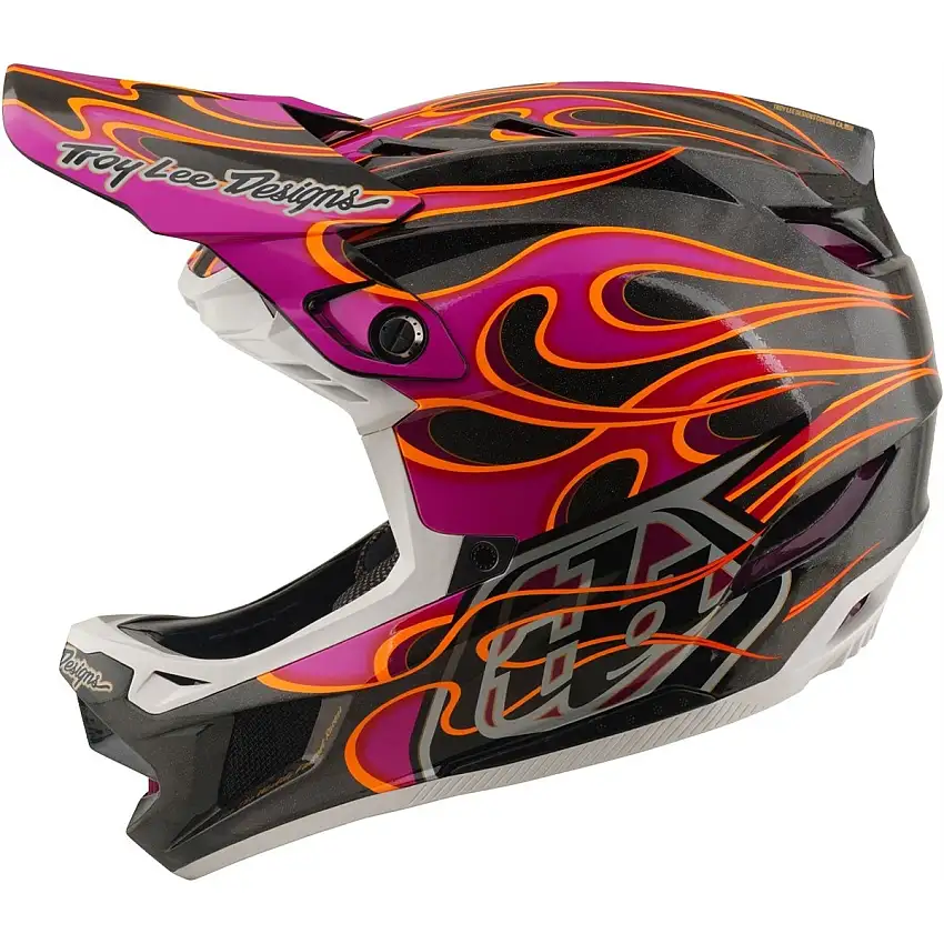 Cykelhjälm Troy Lee Designs D4 Carbon Helmet Mips Torched Carbon/Magenta
