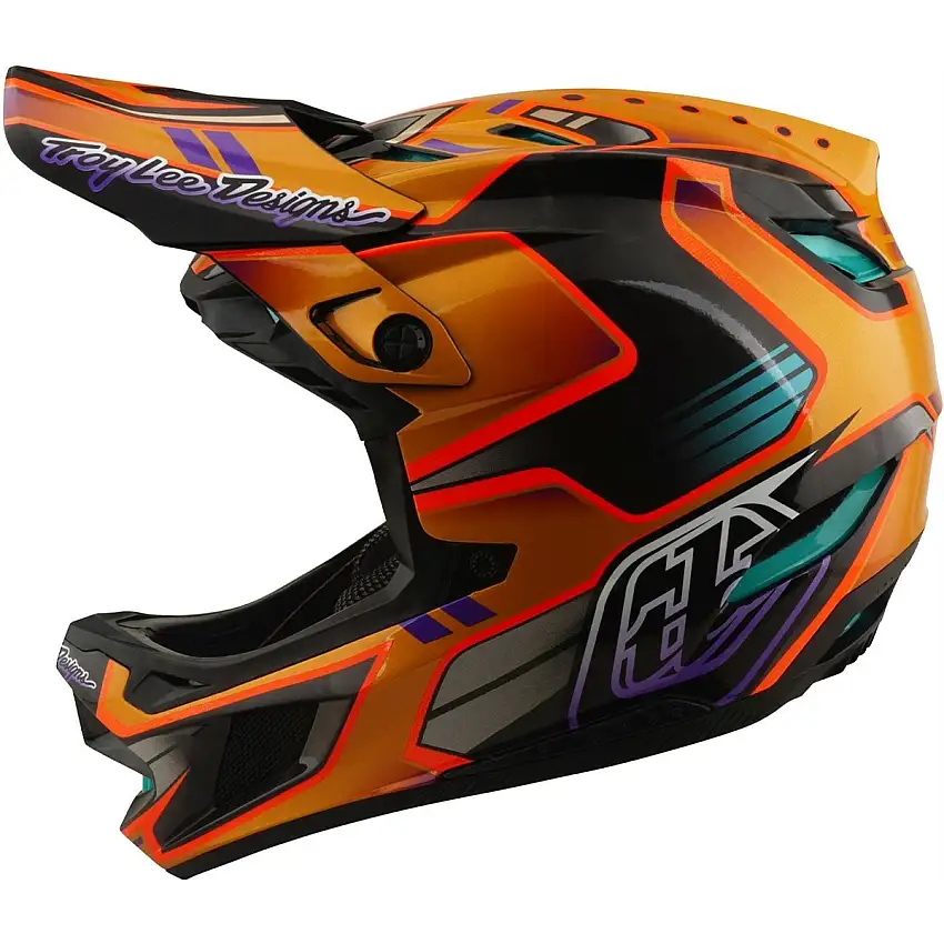 Cykelhjälm Troy Lee Designs D4 Carbon Helmet Mips Crest Gold