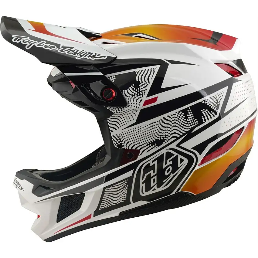 Cykelhjälm Troy Lee Designs D4 Composite Helmet Mips Lined Up White