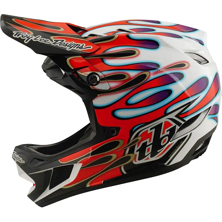 Cykelhjälm Troy Lee Designs D4 Composite Helmet Mips Overspray White/Red