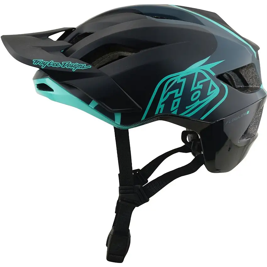 Cykelhjälm Troy Lee Designs Flowline SE Helmet Mips Badge Carbon/Real Teal