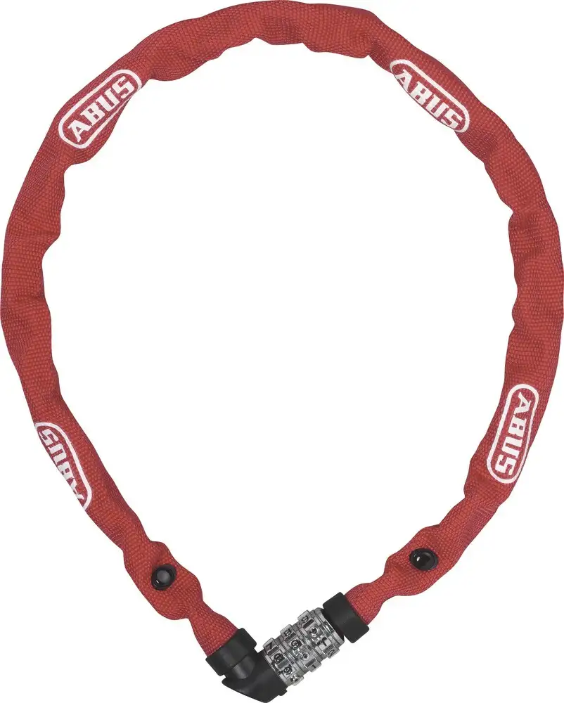 Abus kedjelås med kod web 1200 110 cm röd