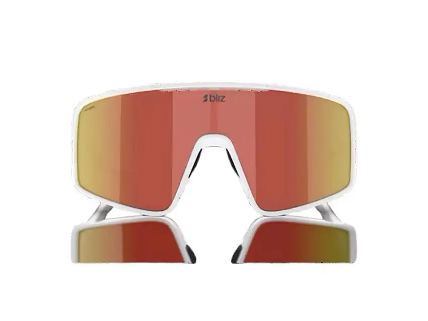 Bliz P001 XL cykelglasögon brown red/mirror lens matte white