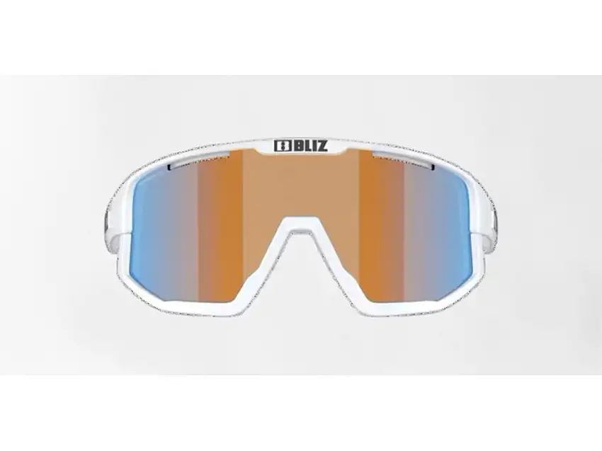 Bliz Fusion Small cykelglasögon coral/orange mirror blue lens matte white