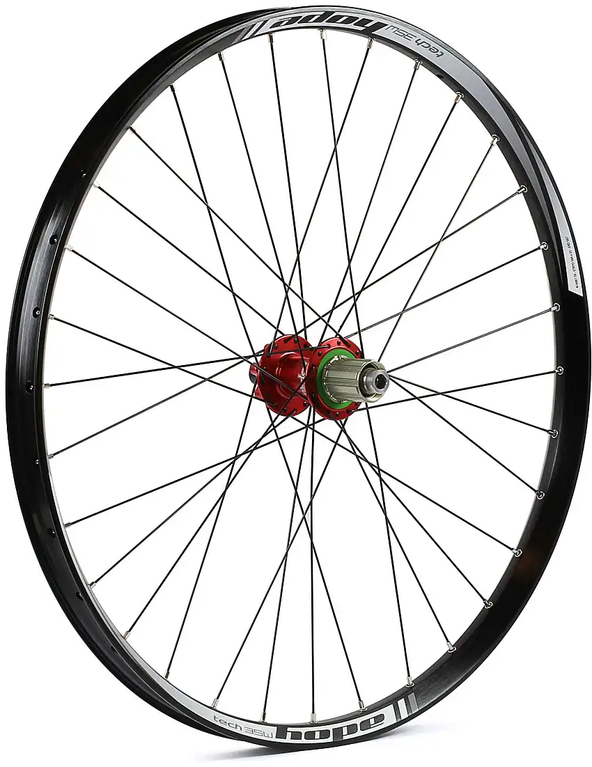 Bakhjul Hope Tech 35W Pro 4 27.5" Boost IS 32H Shimano aluminium röd