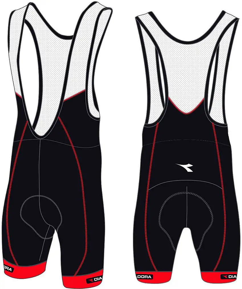 Bibshorts Diadora Fabio svart/röd medium