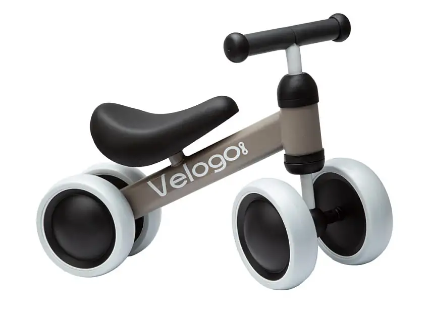 Velogo springcykel från 1 år 4 hjul grå/brun