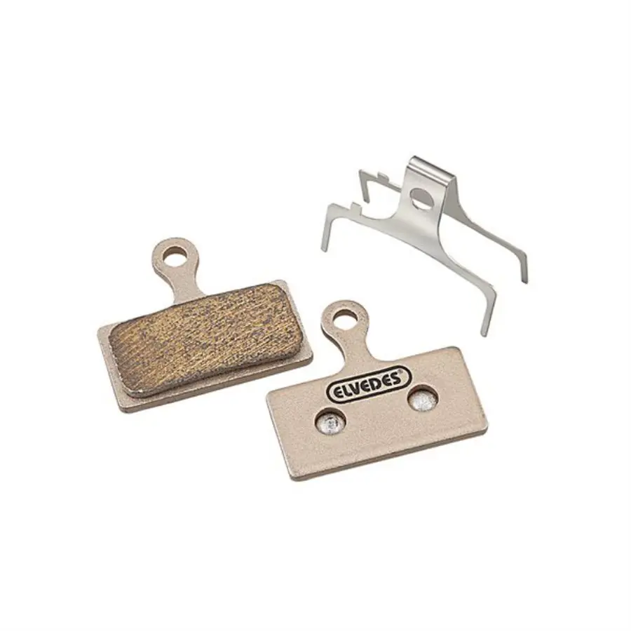 Ett par bromsbelägg av metall för cykel Elvedes Shimano BRM666, BRM785, BRM985