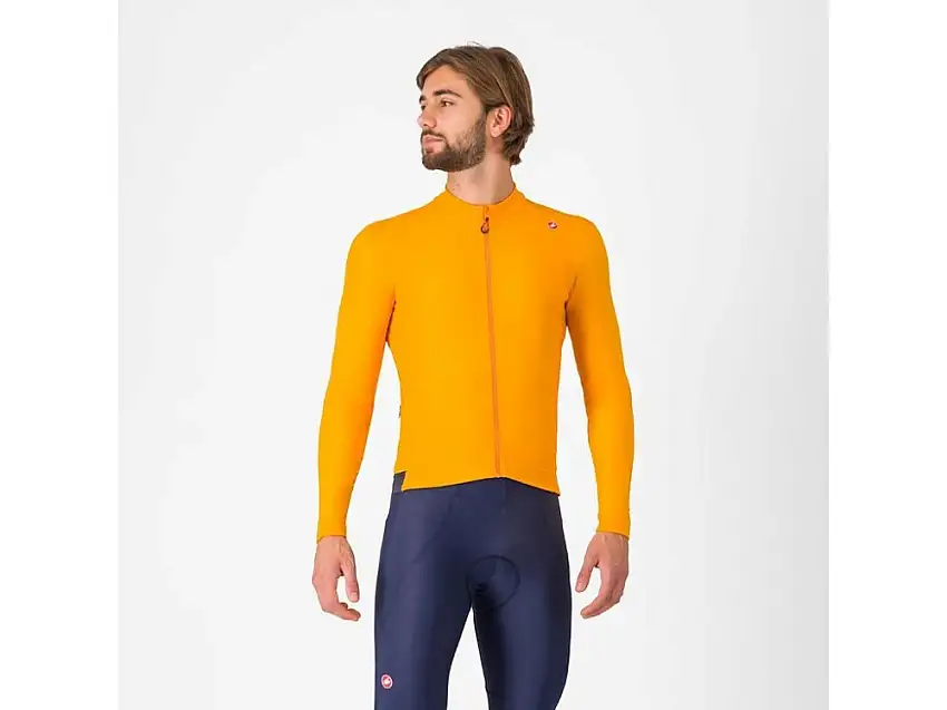 Castelli Espresso Thermal långärmad cykeltröja vivid orange/dark gray herr