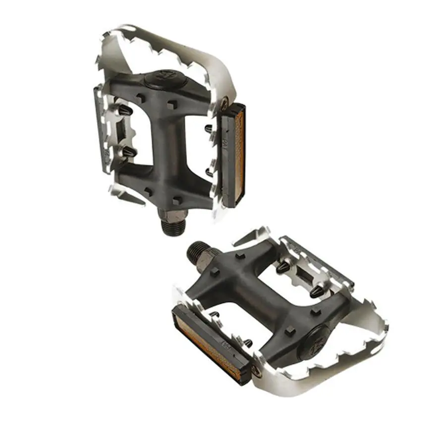 Pedaler i aluminium med kropp i harts och anpassningsbart fotstöd Optimiz 9/16