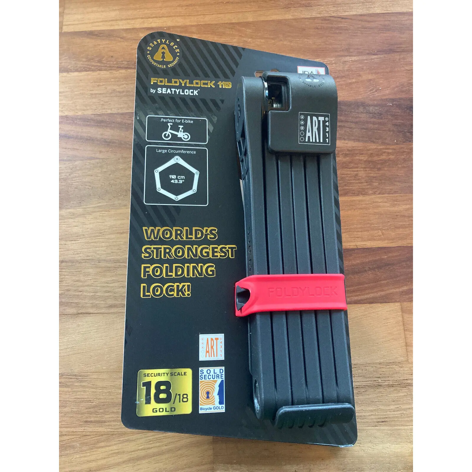Hopfällbar stöldskyddsanordning Seatylock Foldylock 110