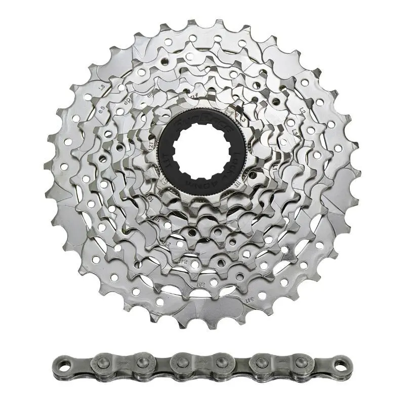 Kassett med kedja Sunrace M96 11-34 Shimano Nickel