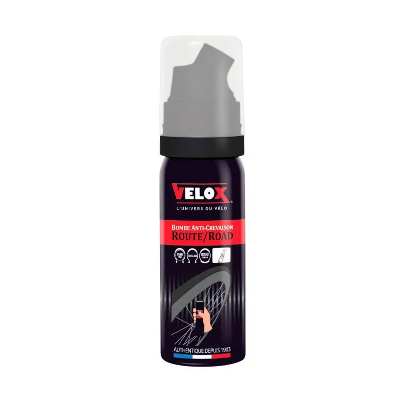 Anti-punkteringsspray för däcknav med direkt ventilanslutning Velox Presta 50 ml