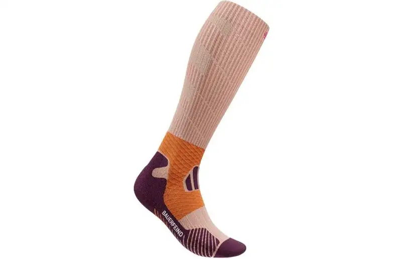 Bauerfeind Trail Run Compression Socks High Cut Sunrise Peach