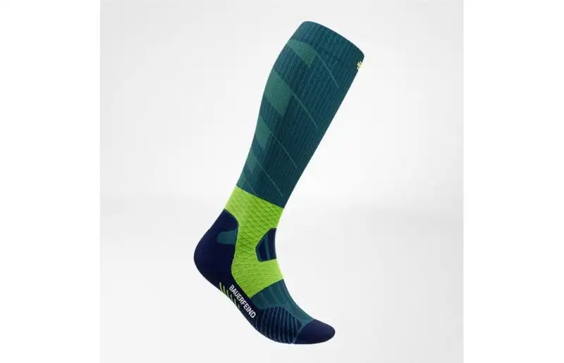 Bauerfeind Trail Run Compression Socks High Cut Teal