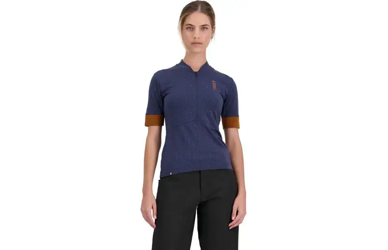Mons Royale Cadence Half Zip Shirt Women Midnight Terrazzo
